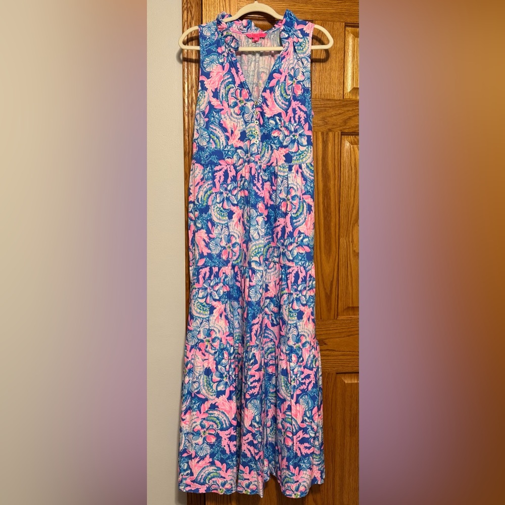 Lilly Pulitzer Malone Maxi blue tang medium